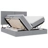 vidaXL Cama de Armazenamento LED com Colch&atilde;o Cinzento-claro