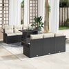 vidaXL Conjunto de Sof&aacute; de Jardim 7 pcs Preto Rattan Sint&eacute;tico