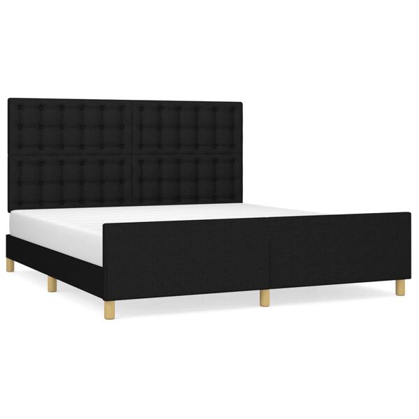 vidaXL Estrutura de cama 180x200 cm tecido preto