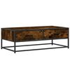 vidaXL Mesa de centro 100x50x35cm deriv. madeira/metal carvalho fumado