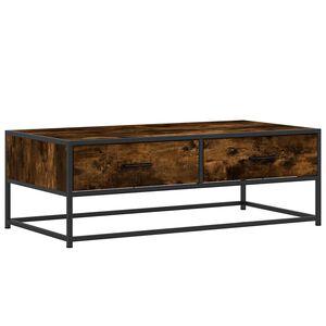 vidaXL Mesa de centro 100x50x35cm deriv. madeira/metal carvalho fumado