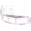 vidaXL Estrutura cama de solteiro pequena c/ cabeceira madeira maci&ccedil;a