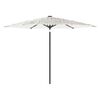 vidaXL Guarda-sol de jardim com poste de a&ccedil;o 288x288x225 cm branco