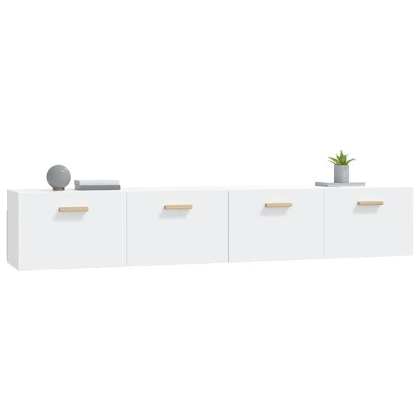 vidaXL Arm&aacute;rios parede 2pcs 100x36,5x35 cm derivados de madeira branco