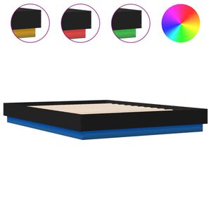 vidaXL Estrutura de cama com LED sem colch&atilde;o 150x200 cm preto