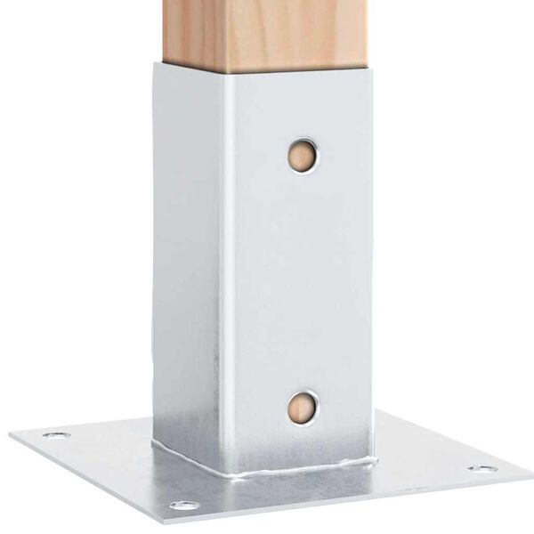 vidaXL Bases de poste quadradas 12 pcs prata 61x61 mm a&ccedil;o galvanizado