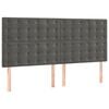 vidaXL Cabeceira Cinza Escuro 200x5x118/128 cm Veludo