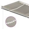 vidaXL Toldo retr&aacute;til manual com luzes LED 4x3 m cor creme