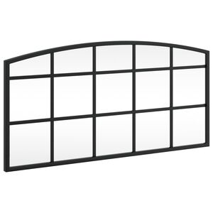 vidaXL Espelho de parede arqueado 60x30 cm ferro preto