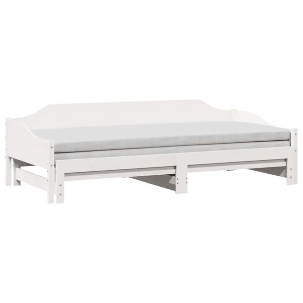 vidaXL Sof&aacute;-cama com gavet&atilde;o 90x190 cm madeira de pinho maci&ccedil;a branco