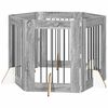 vidaXL Port&atilde;o de C&atilde;o com Suportes 6 pcs Sonoma Cinzento 60 x 80 cm