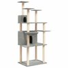 vidaXL &Aacute;rvore p/ gatos c/ postes arranhadores sisal 166 cm cinza-claro