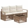 vidaXL Conjunto de Sof&aacute; de Jardim 4 pcs Bege vime PE