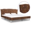 vidaXL Estrutura de cama 180x200 cm camur&ccedil;a artificial castanho