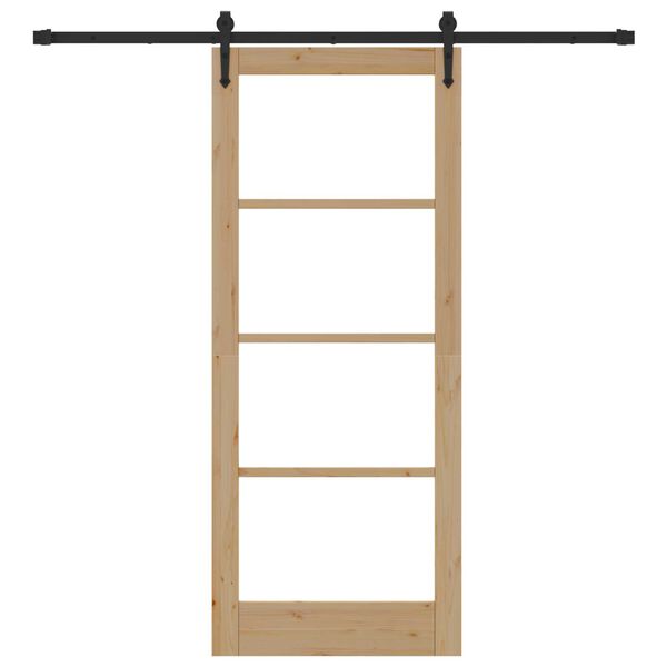 vidaXL Porta Deslizante Natural e Preto 83 x 202 cm