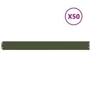 vidaXL Orlas relva 50 pcs verde azeitona 10x103 cm a&ccedil;o laminado a frio