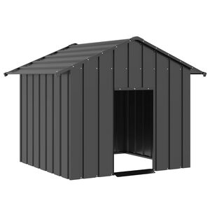 vidaXL Casota para c&atilde;es com telhado 131x101x102 cm a&ccedil;o galvanizado