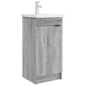 vidaXL Gabinete de banheiro com pia Sonoma cinzento 42 x 40 x 84,5 cm