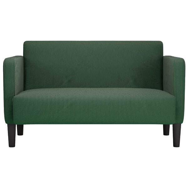 vidaXL Sof&aacute;-luvas 109 cm tecido corduroy verde escuro