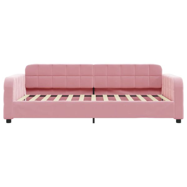 vidaXL Sof&aacute;-cama 100x200 cm veludo rosa