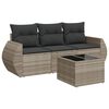 vidaXL 4 pcs conj. sof&aacute;s jardim c/ almofad&otilde;es vime PE cinzento-claro