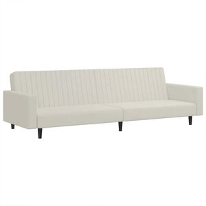 vidaXL Sof&aacute;-cama de 2 lugares veludo cor creme