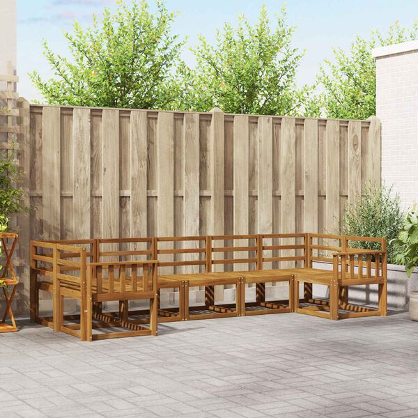 vidaXL Conjunto de Sof&aacute;s para Exterior 7 pcs Natural