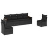 vidaXL 6 pcs conjunto sof&aacute;s de jardim c/ almofad&otilde;es vime PE preto