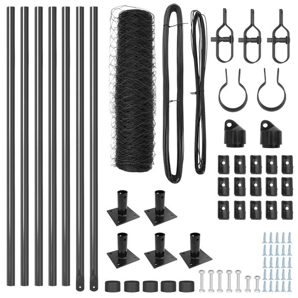 vidaXL Poste de Cerca Cinzeto 10 x 0,4 m (malha de 36 mm) A&ccedil;o e PVC