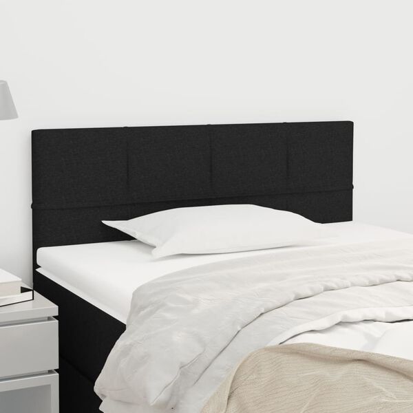 vidaXL Cabeceira de cama tecido 80x5x78/88 cm preto