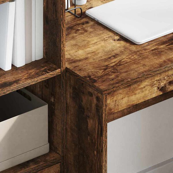 vidaXL Mesa com gaveta 2 pcs Carvalho Defumado