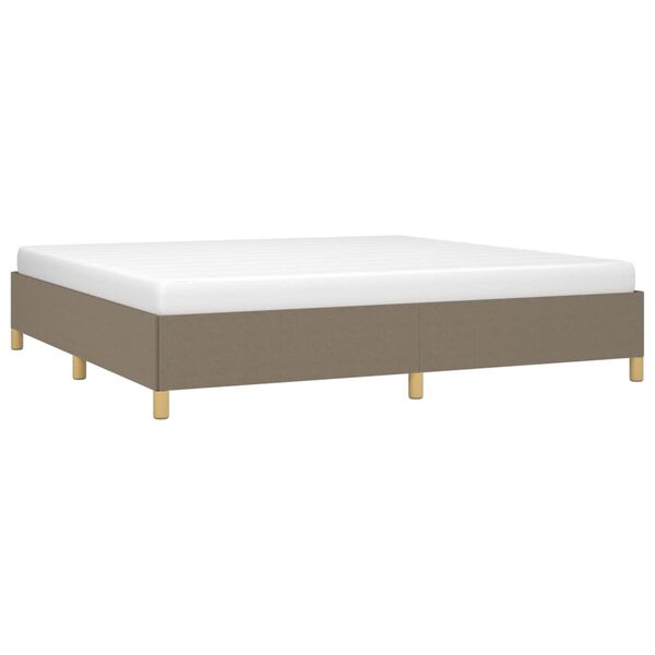 vidaXL Cama sem colch&atilde;o 200x200 cm tecido cinzento-acastanhado