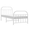 vidaXL Estrutura de cama com cabeceira e p&eacute;s 90x190 cm metal branco