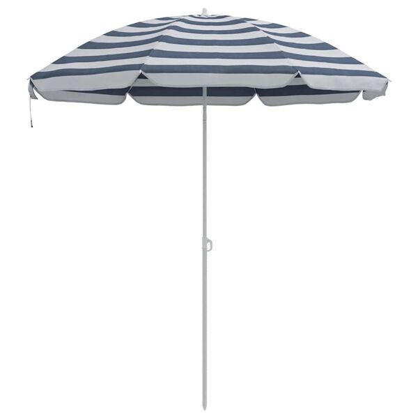 vidaXL Parasol de Praia Azul e Branco 206 x 206 x 212 cm