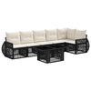 vidaXL Conjunto de Sof&aacute; de Jardim 7 unid. Preto e Branco Creme vime PE