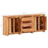 vidaXL Aparador com 3 gavetas e 4 portas madeira maci&ccedil;a