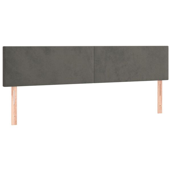 vidaXL Cabeceiras cinzento-escuro 180x5x78/88 cm veludo