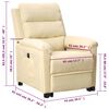 vidaXL Poltrona elevat&oacute;ria tecido cor creme