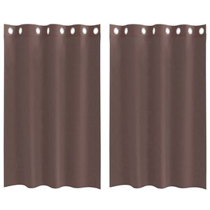 vidaXL Cortinas de voile com ilh&oacute;s 2 pcs castanho 140x175 cm