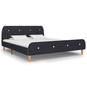 vidaXL Estrutura de cama sem colchão de tecido cinza escuro 150x200 cm