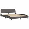 vidaXL Cama Viana com colch&atilde;o 160x200 cm couro artificial cinzento