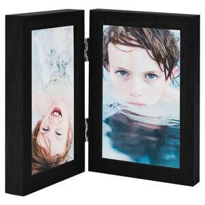 vidaXL Moldura com duas dobras 2x(21x29,7 cm) preto