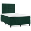vidaXL Cama boxspring com colch&atilde;o 120x200 cm veludo verde-escuro