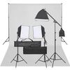 vidaXL Kit de est&uacute;dio fotogr&aacute;fico com conjunto de ilumina&ccedil;&atilde;o e fundo
