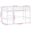 vidaXL Cama alta crian&ccedil;a c/ cortina 80x200cm pinho maci&ccedil;o branco/preto