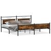 vidaXL Estrutura de cama sem colch&atilde;o 193x201cm metal carvalho fumado