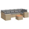 vidaXL 8 pcs conjunto de sof&aacute;s p/ jardim com almofad&otilde;es vime PE bege