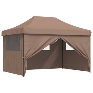vidaXL Tenda de Festa 279 x 410 x 315 cm Castanho Tecido Oxford