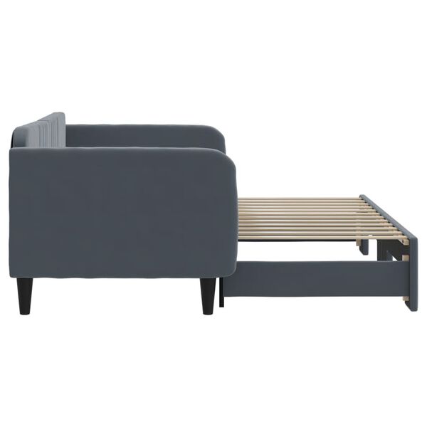 vidaXL Sofá-cama com gavetão 90x200 cm veludo cinzento-escuro