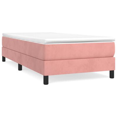 vidaXL Estrutura de cama com molas 100x200 cm veludo rosa